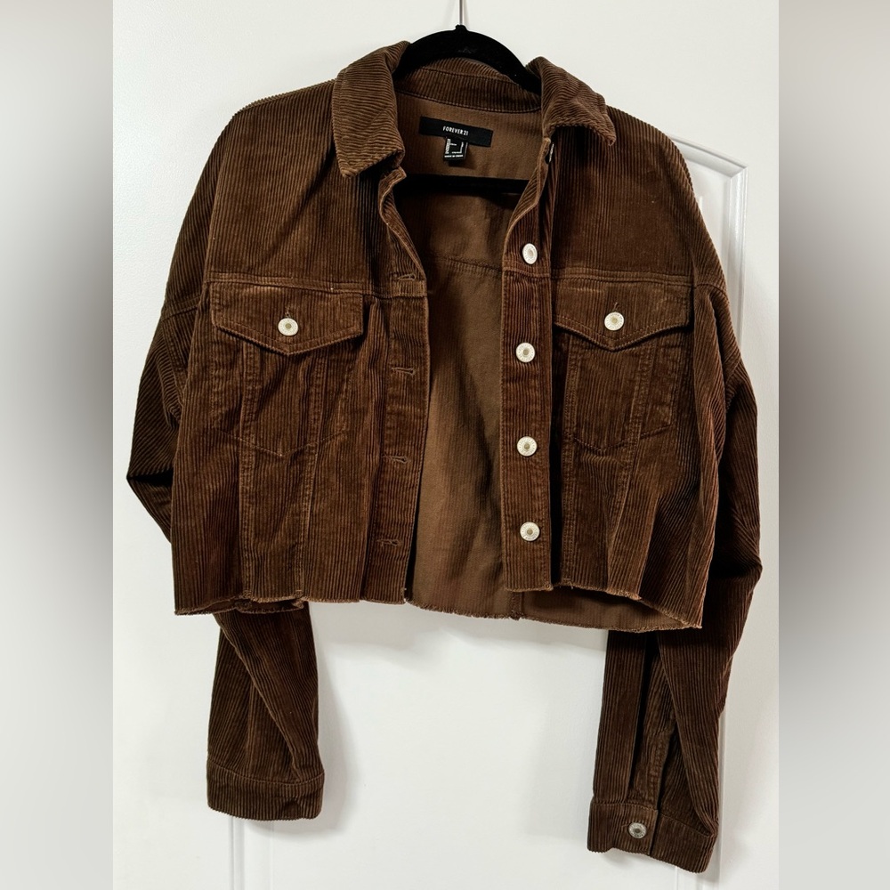 Forever 21 Brown Cropped denim jacket